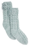 Ugg Laila Bow Fleece Lined Socks In Succulent / Silver