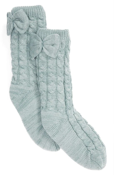Ugg Laila Bow Fleece Lined Socks In Succulent / Silver