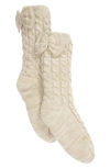 Ugg Laila Bow Fleece Lined Socks In Cream / Gold