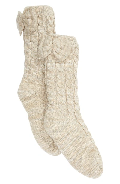 Ugg Laila Bow Fleece Lined Socks In Cream / Gold