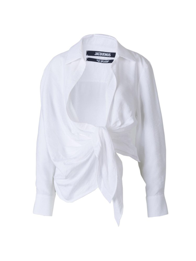 Jacquemus La Chemise Bahia Tie-detail Shirt In White