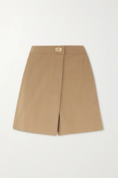 Givenchy Wrap-effect Cotton-twill Shorts In Beige