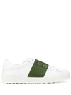 Valentino Garavani Open Color Block Leather Sneakers In White