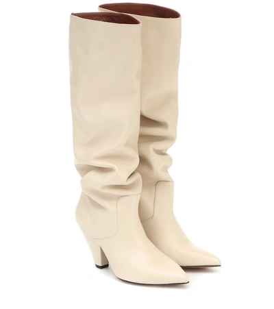 Souliers Martinez San Jose Leather Knee-high Boots In White