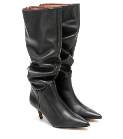 Souliers Martinez Elena Leather Knee-high Boots In Black
