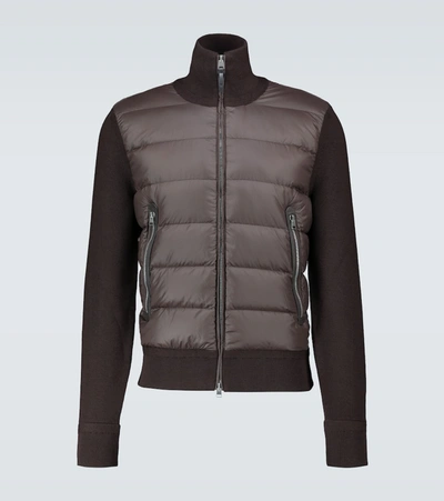 Tom Ford Technical Zipped Cardigan In Brown