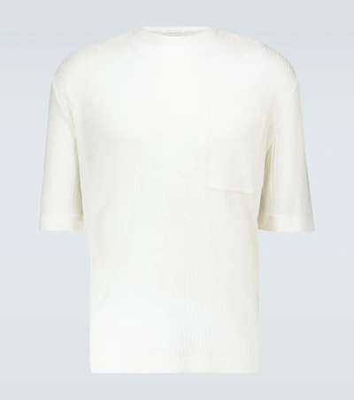King And Tuckfield Short-sleeved Ribbed T-shirt In Neutrals