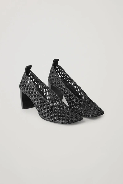 Cos Squared Leather Heeled Pumps In Black