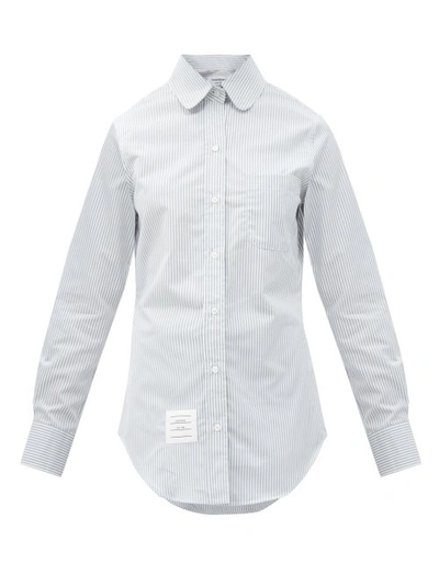 Thom Browne University Stripe Cotton-poplin Shirt In White