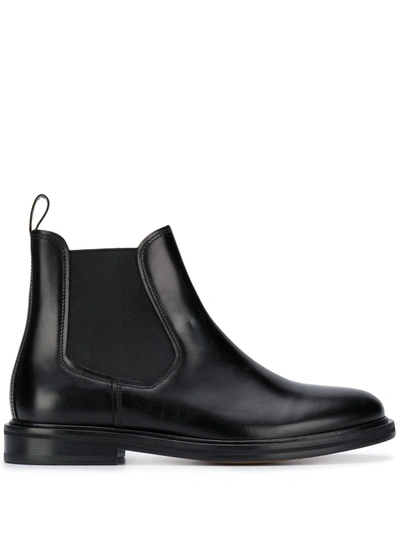 Apc Johanne Leather Chelsea Boots In Black