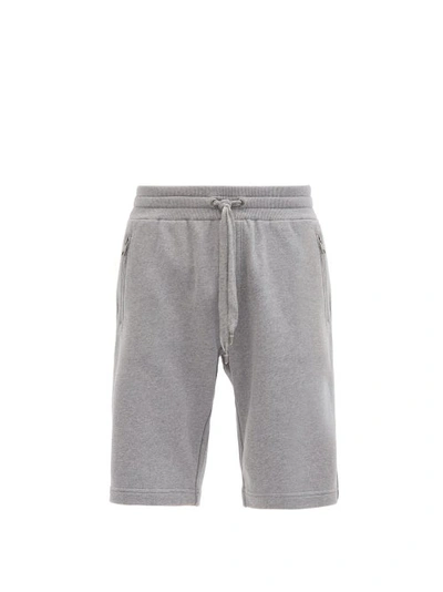 Dolce & Gabbana Logo-embroidered Cotton-jersey Shorts In Gray