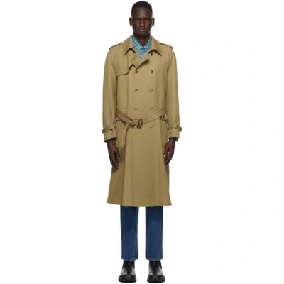 Gucci Double-breasted Belted Trench Coat In Camel