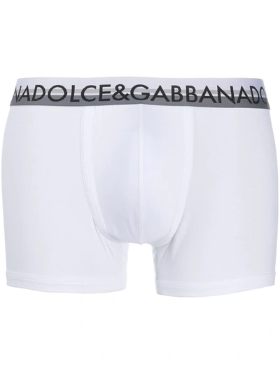 Dolce & Gabbana Logo Waistband Boxer Briefs In White