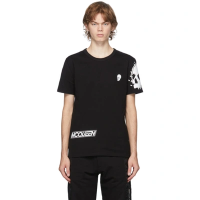 Alexander Mcqueen T-shirt In Black With Maxi Print In 0901 Blkmix
