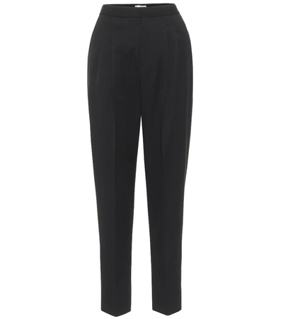 Saint Laurent High-rise Wool Pants In Black