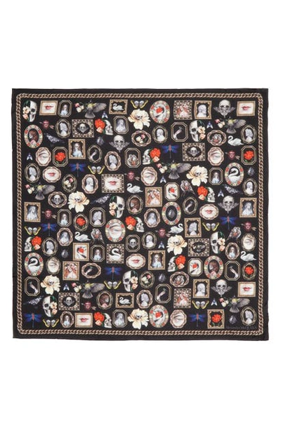 Alexander Mcqueen Cameo And Curiosities Printed Modal-blend Scarf In Ivory/beige