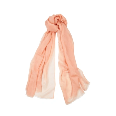Denis Colomb Feather Toosh Pink Fine-knit Cashmere Scarf In Light Pink