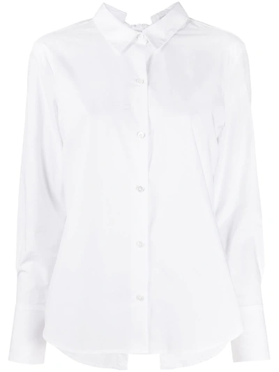 Equipment Charlize White Open-back Cotton Shirt