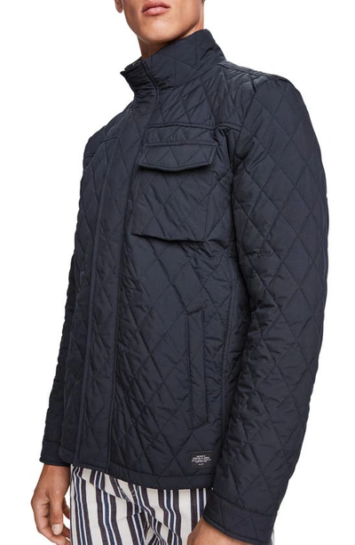 Scotch & Soda Shorter Length Quilted Jacket In Night