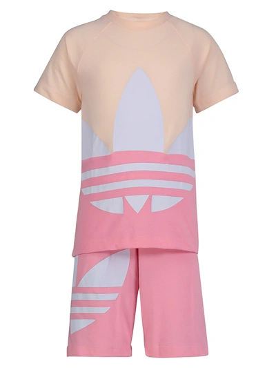 Adidas Originals Kids Clothing Set Big Trefoil For Girls In Pink