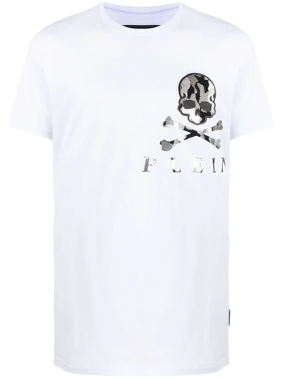 Philipp Plein Camouflage Skull-print Cotton T-shirt In White