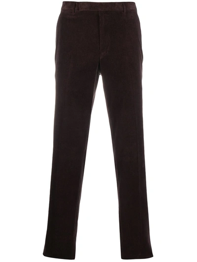 Ermenegildo Zegna Corduroy Straight-leg Trousers In Red