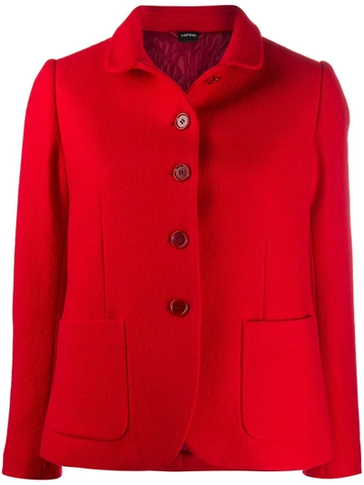 Aspesi Fitted Buttoned Jacket In Red