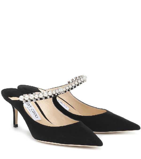 jimmy choo bing 65 embellished suede mules