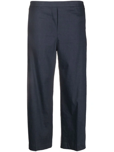 Theory 'good Linen' Wide Leg Pull-on Trousers In Concord