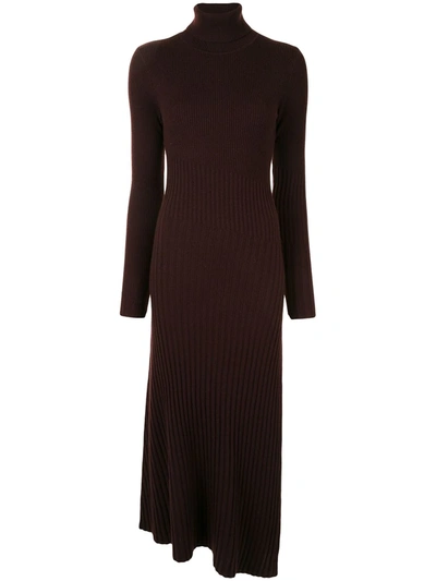 A.l.c Emmy Turtleneck Midi Dress In Dark Brown