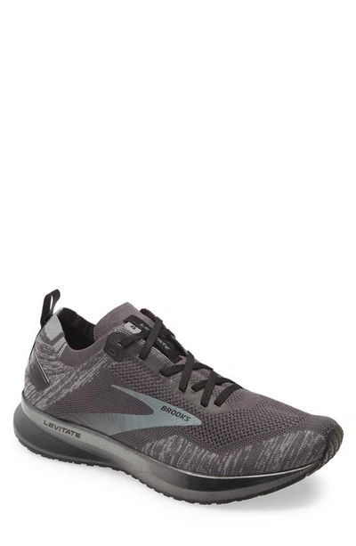 Brooks Men's Levitate 4 Running Sneakers From Finish Line In Blackened Pearl/ Grey/ Black