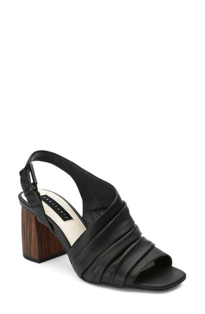 Sanctuary Rev Up Ruched Sandals Women's Shoes In Black Nappa Leather