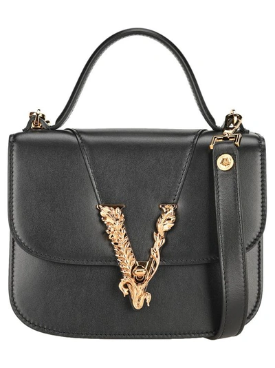 Versace Virtus Shoulder Bag In Black