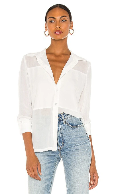 David Lerner Marlo Contrast Panelled Blouse In Ivory