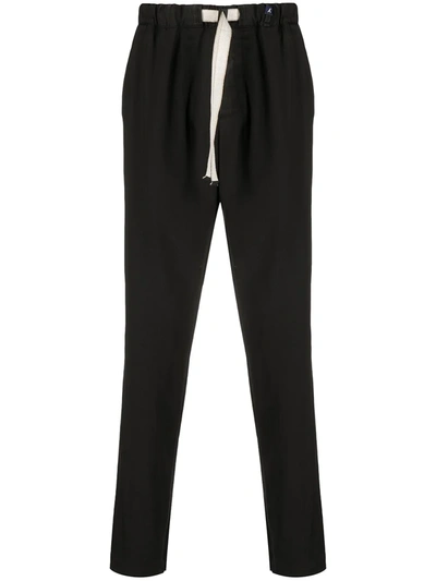 Myths Drawstring Waist Straight-leg Trousers In Black