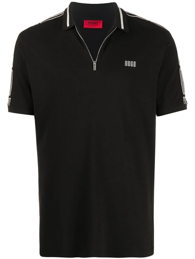 Hugo Boss Half Zip Polo Shirt In Black