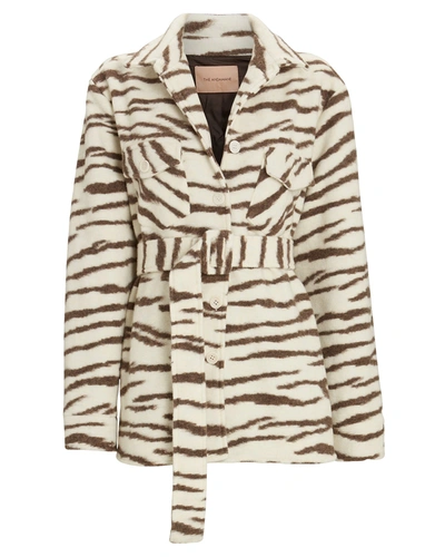 Andamane Evita Zebra Flannel Shirt Jacket In Grey-lt