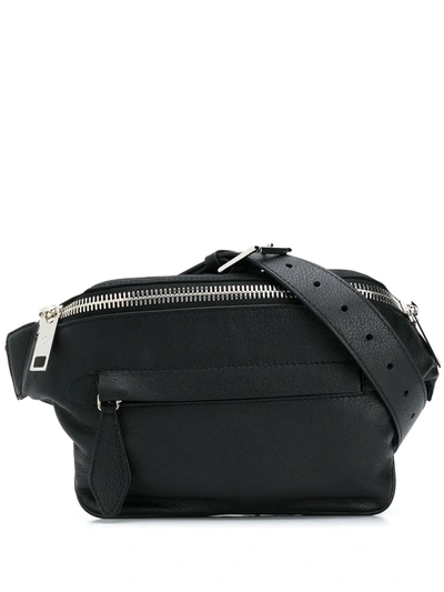 Maison Margiela Leather And Technical-canvas Belt Bag In Black