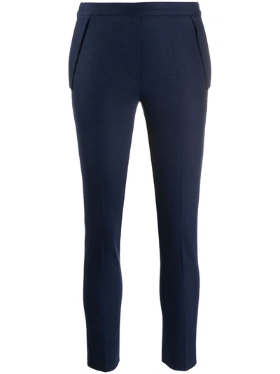 Kiton Knitted Slim-fit Trousers In Blue