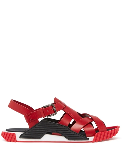 Dolce & Gabbana Ns1 Sandals In Cowhide In Red/black
