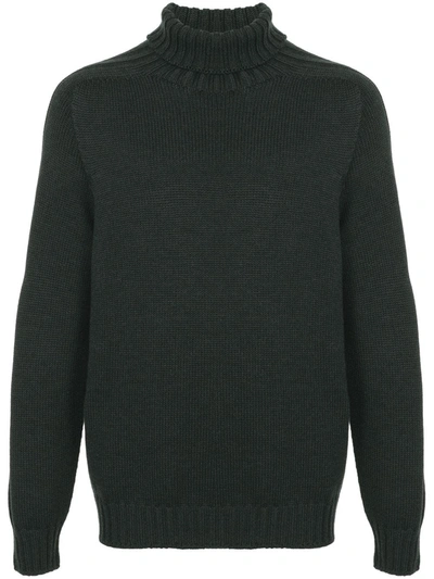 Dondup Ribbed-trim Roll-neck Jumper In Green