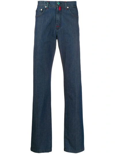 Kiton Mid Rise Straight-fit Jeans In Blue