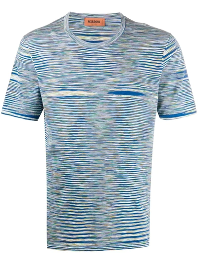 Missoni Tie-dye Knit T-shirt In Blue