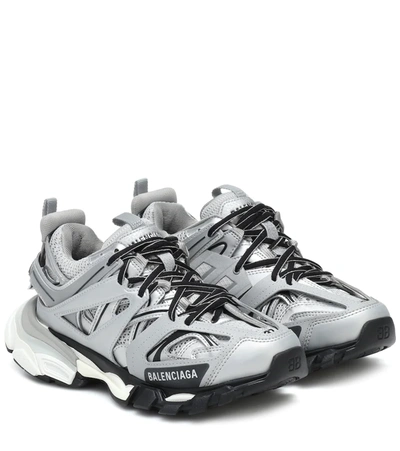 Balenciaga Track Colorblock Fashion Trainer Sneakers In Silver