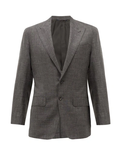 Thom Sweeney Unstructured Wool, Silk And Linen-blend Suit Jacket In Gray