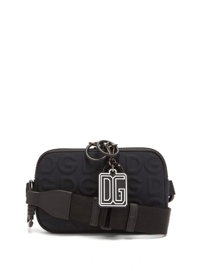 Dolce & Gabbana Neoprene Palermo Tecnico Crossbody Bag With All-over Dg Detailing In Black