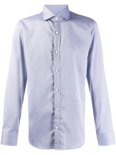 Z Zegna Striped Cotton Shirt In Blu