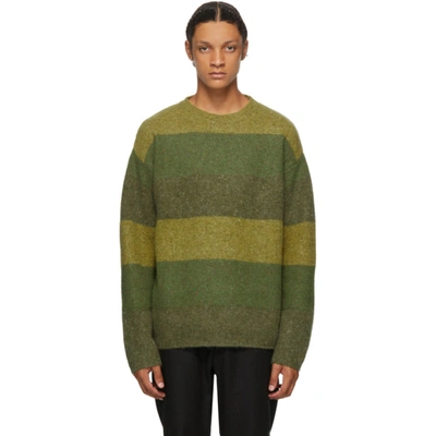 Jw Anderson Green Merino Wool-mohair Blend Jumper In Khaki 575