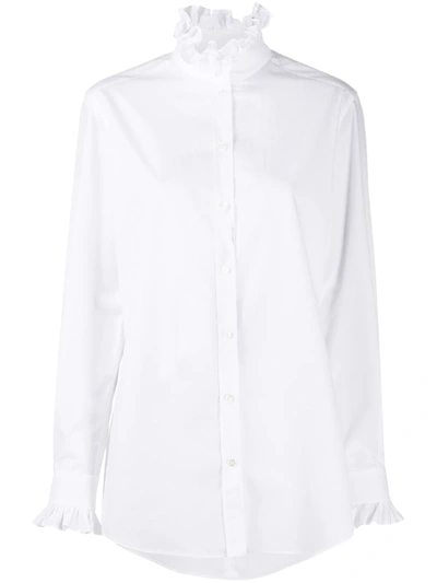 Dolce & Gabbana Ruffled Cotton-poplin Shirt In White