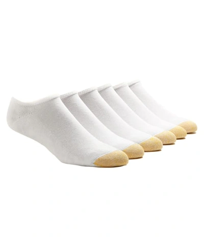 Gold Toe Cotton Cushion No Show Socks 6-pack In White